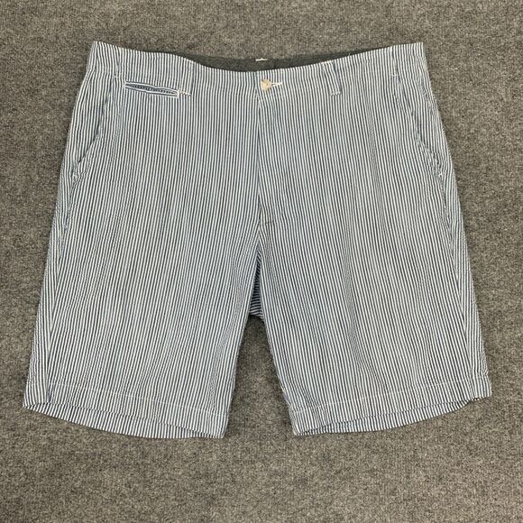 Daniel Cremieux Seersucker Shorts Mens 36 Copen Striped Flat Front Cotton Chino - Picture 2 of 11